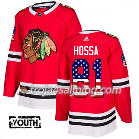 Chicago Blackhawks tröja Marian Hossa 81 Röd USA Flag Fashion 2017-2018 Adidas Authentic - NHL Tröjor Barn Chicago Blackhawks tröja Marian Hossa 81 Röd USA Flag Fashion 2017-2018 Adidas Authentic - NHL Tröjor Barn